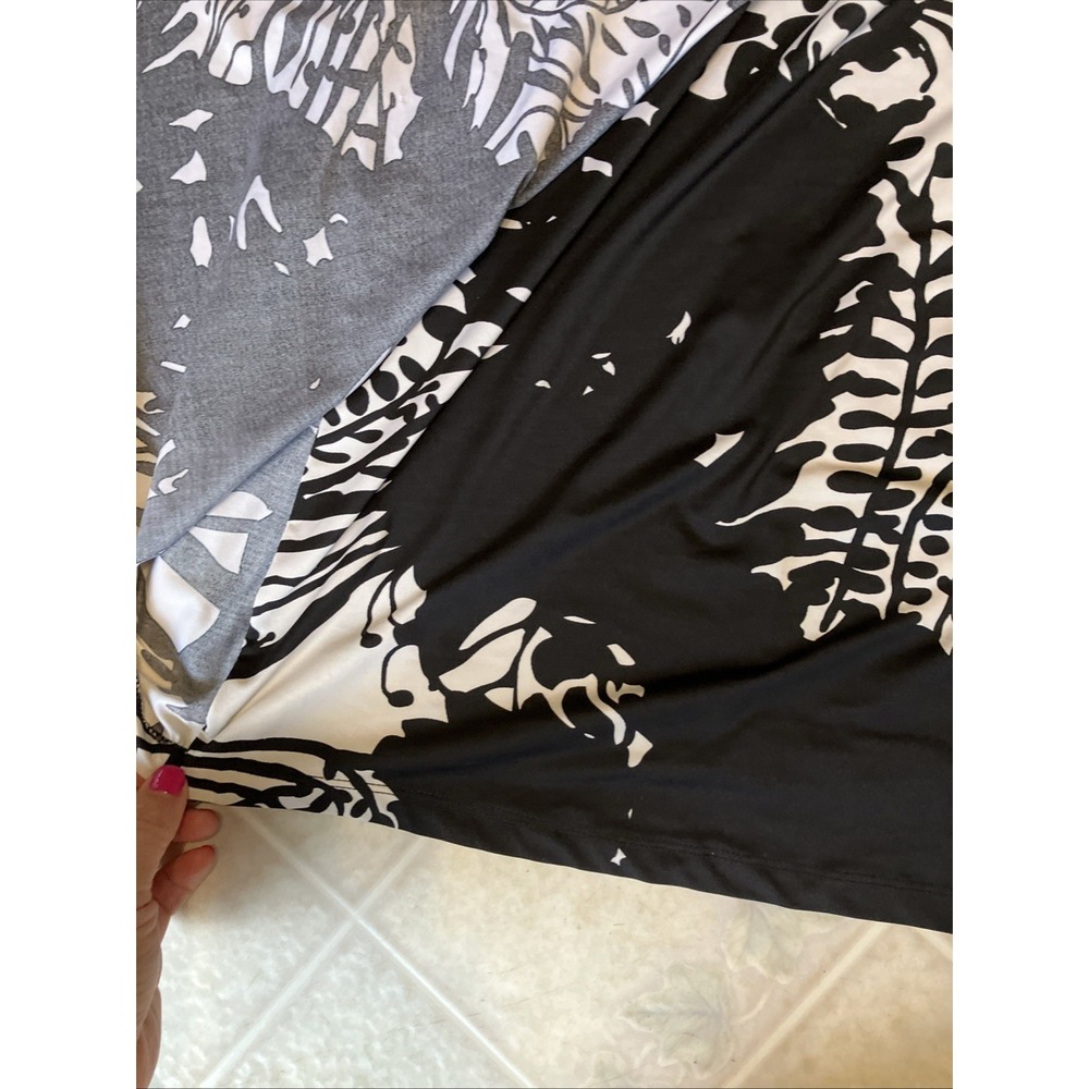 Lane Bryant Faux Wrap Dress Stretchy Black Slinky Knit Size 14 16 Ring Accent - Picture 2 of 4